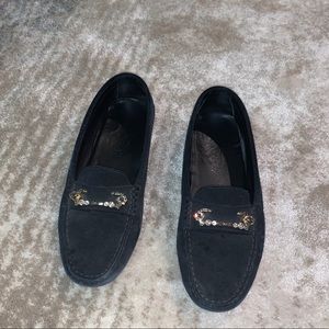 Black suede tods flats
